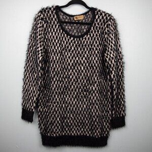 Katsumi black and white eyelash sweater-L